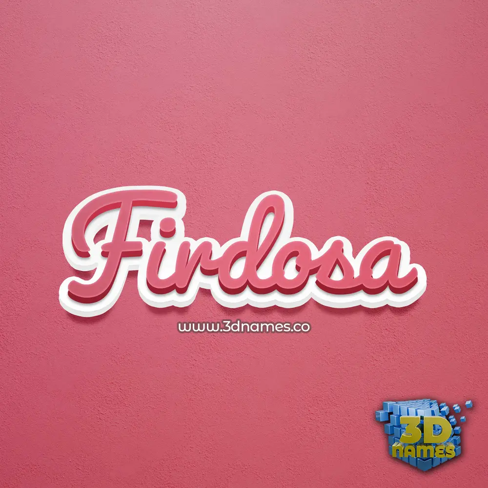 firdosa in Red Scribble style - 3D name wallpaper