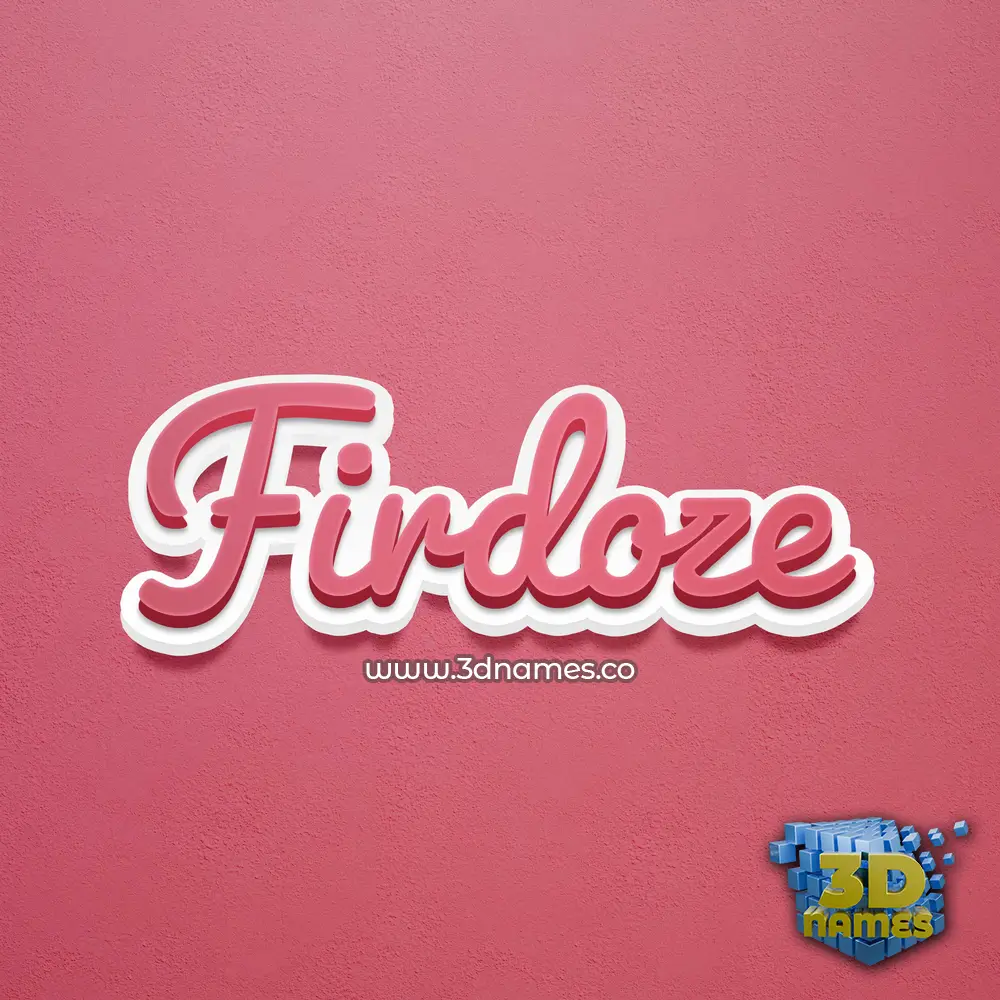 firdoze in Red Scribble style - 3D name wallpaper