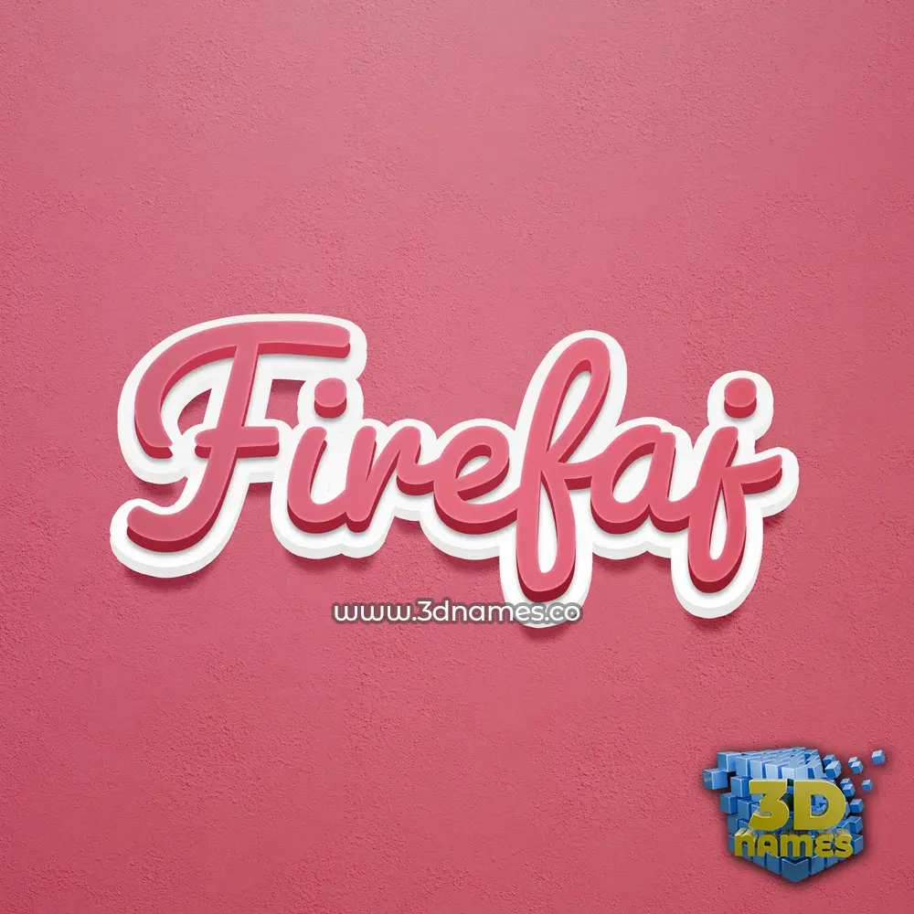 firefaj in Red Scribble style - 3D name wallpaper