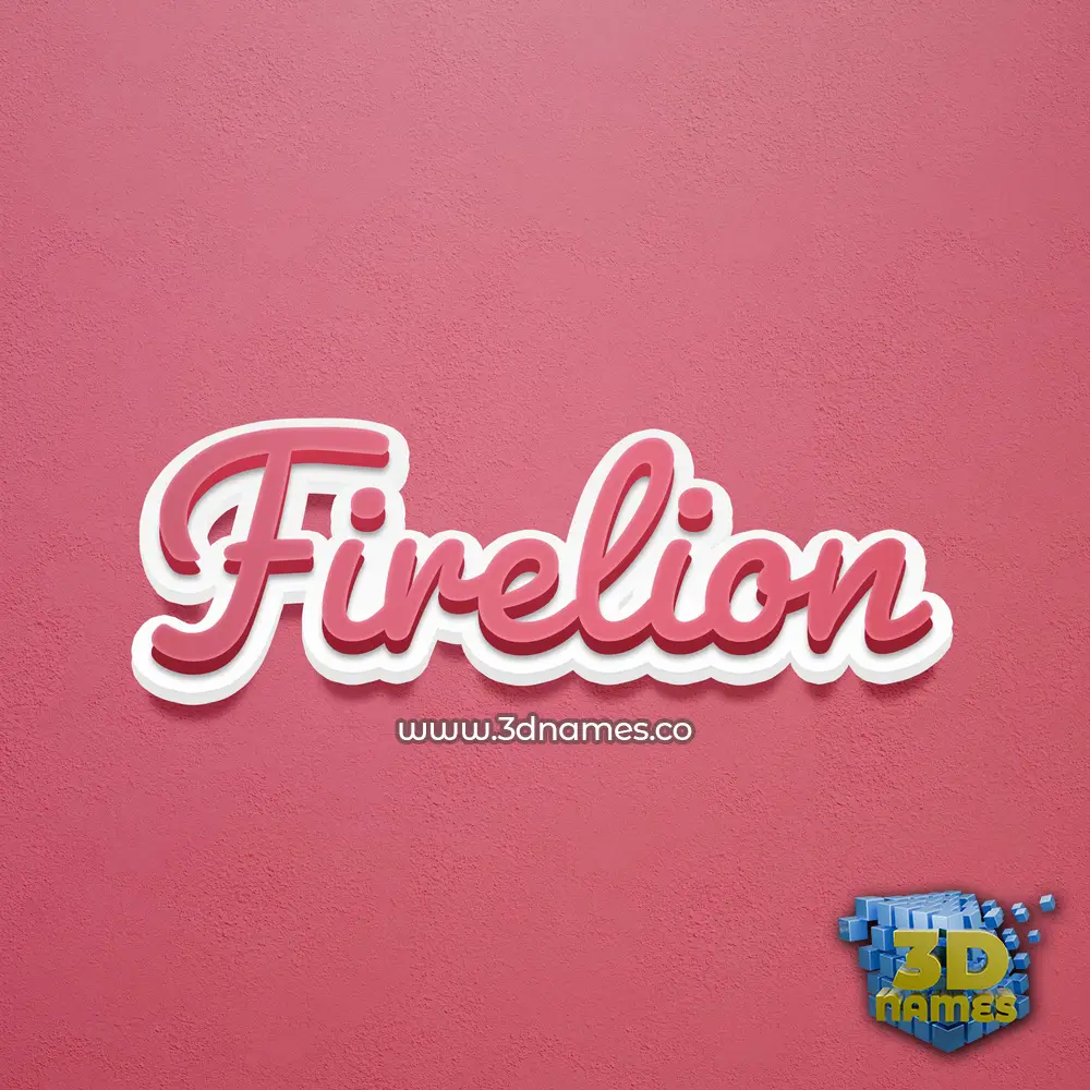 firelion in Red Scribble style - 3D name wallpaper