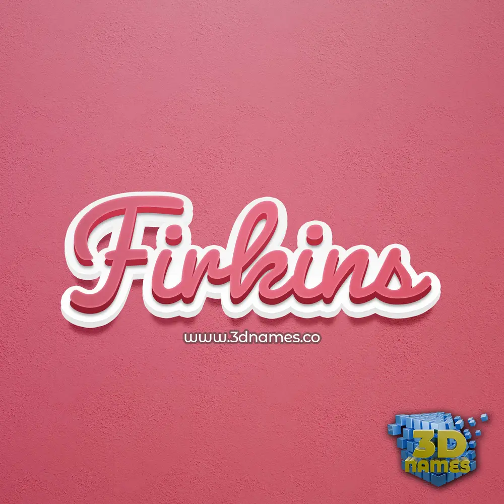 firkins in Red Scribble style - 3D name wallpaper
