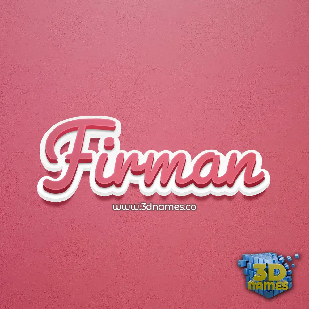 firman in Red Scribble style - 3D name wallpaper