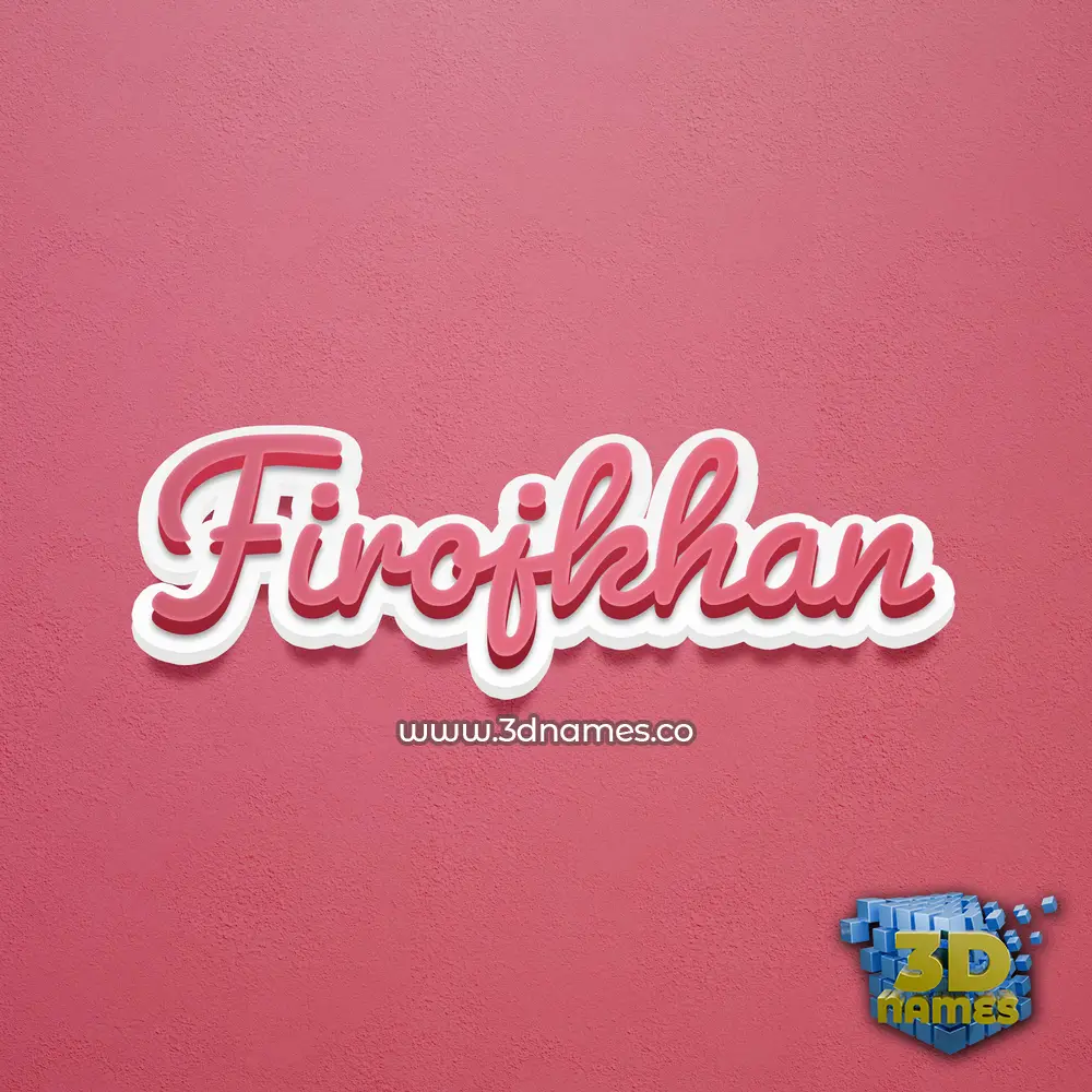 firojkhan in Red Scribble style - 3D name wallpaper