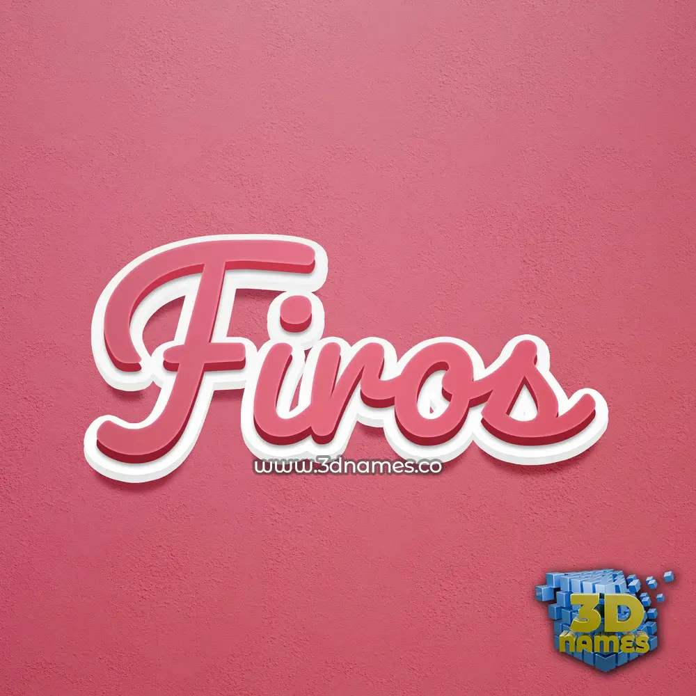 firos in Red Scribble style - 3D name wallpaper
