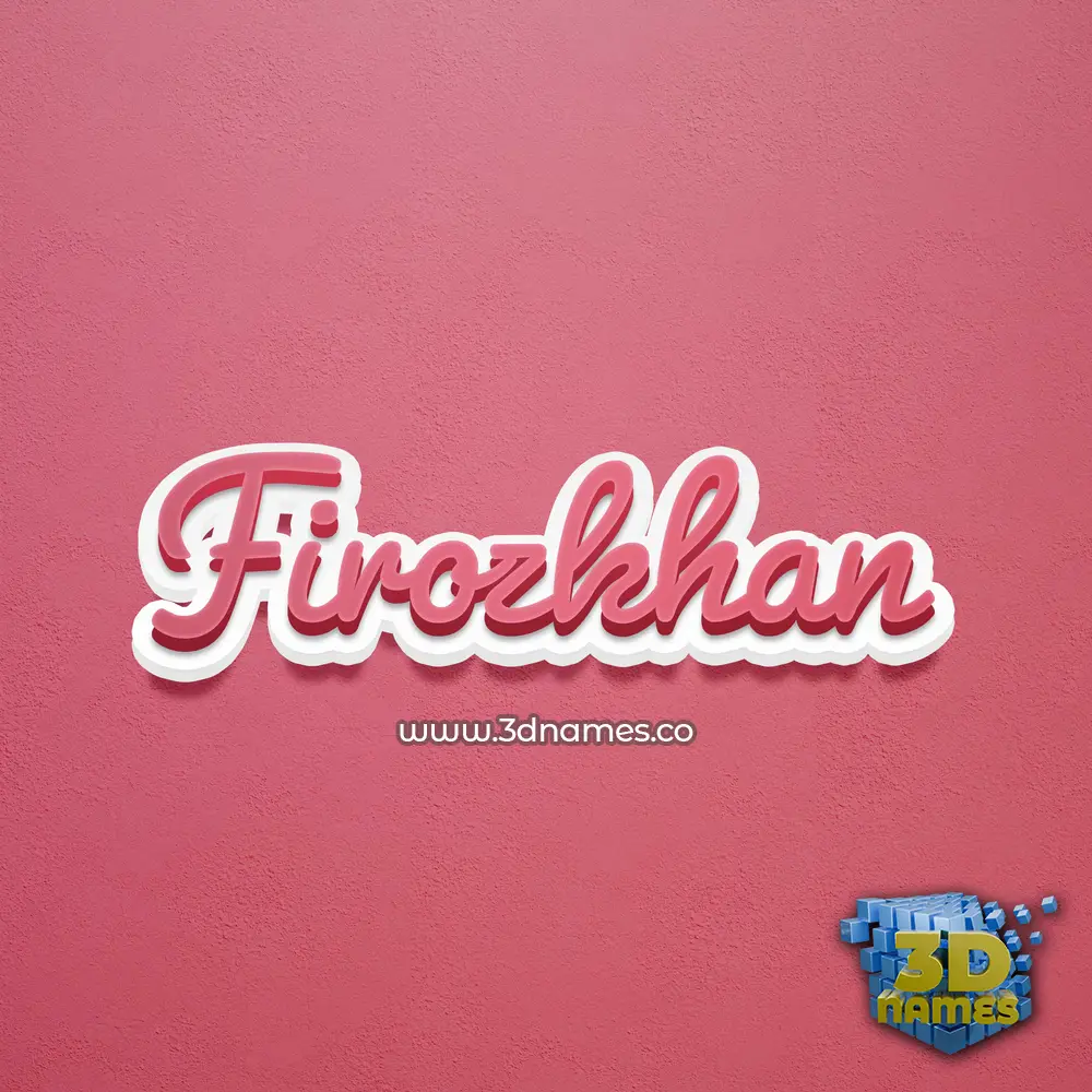 firozkhan in Red Scribble style - 3D name wallpaper