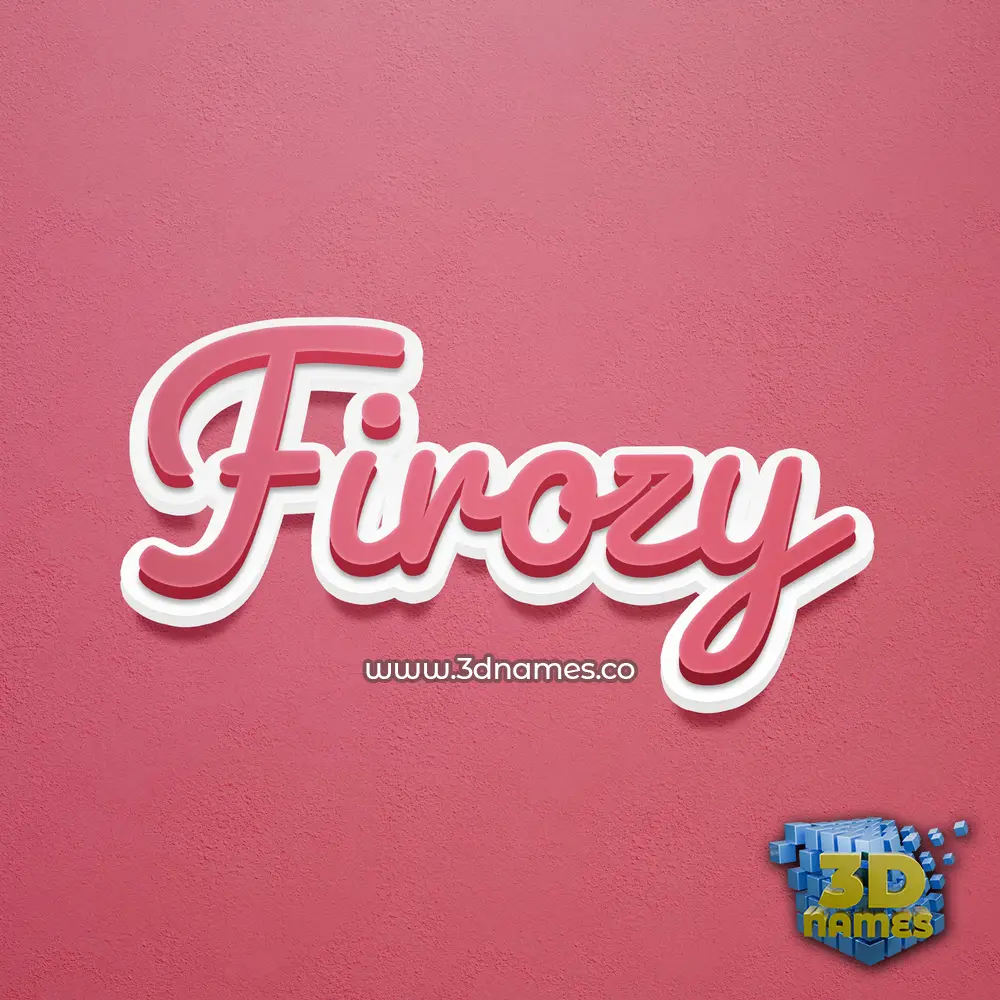 firozy in Red Scribble style - 3D name wallpaper
