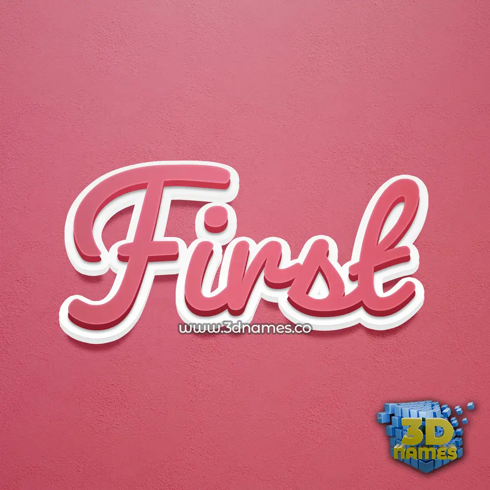 first in Red Scribble style - 3D name wallpaper