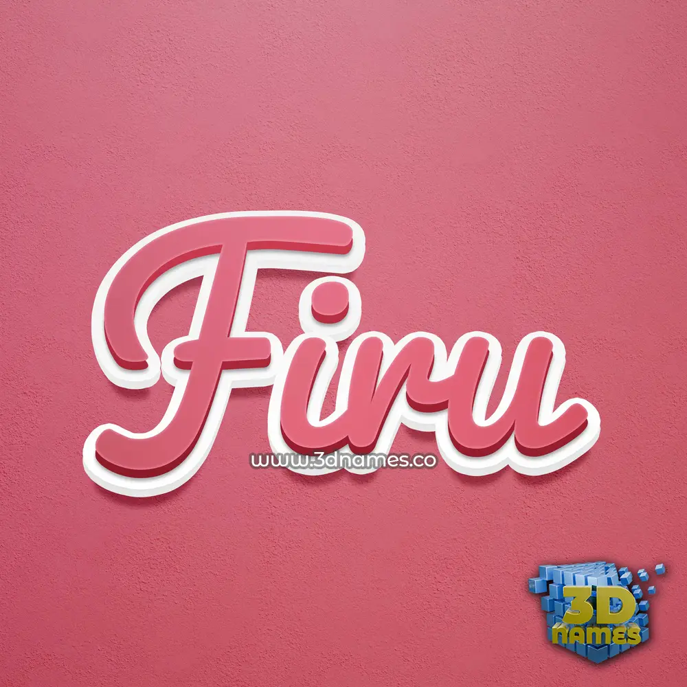 firu in Red Scribble style - 3D name wallpaper