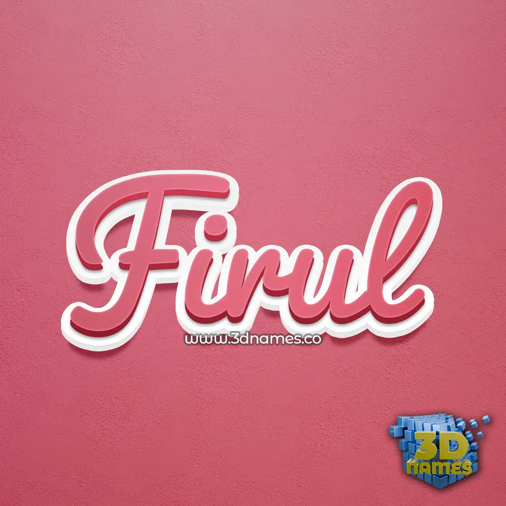 firul in Red Scribble style - 3D name wallpaper
