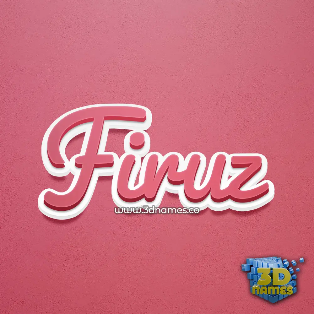 firuz in Red Scribble style - 3D name wallpaper