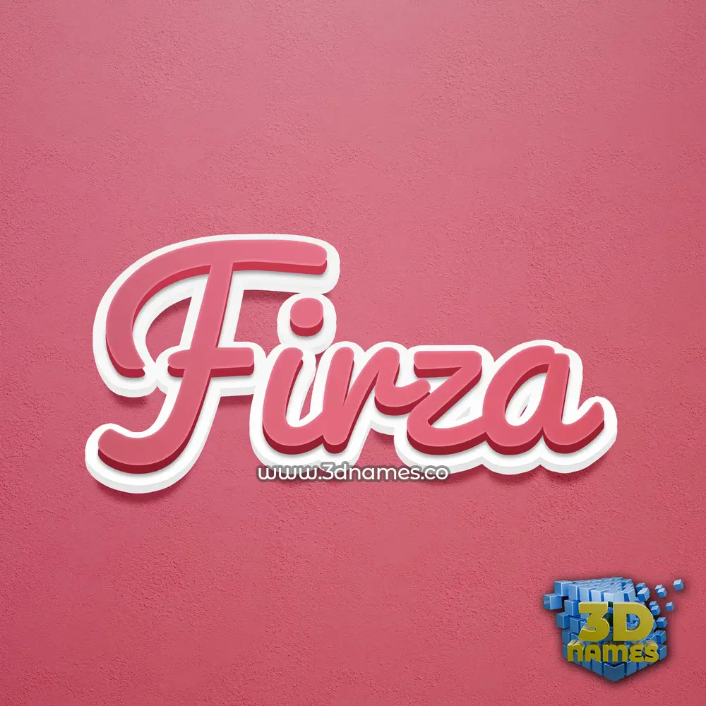 firza in Red Scribble style - 3D name wallpaper