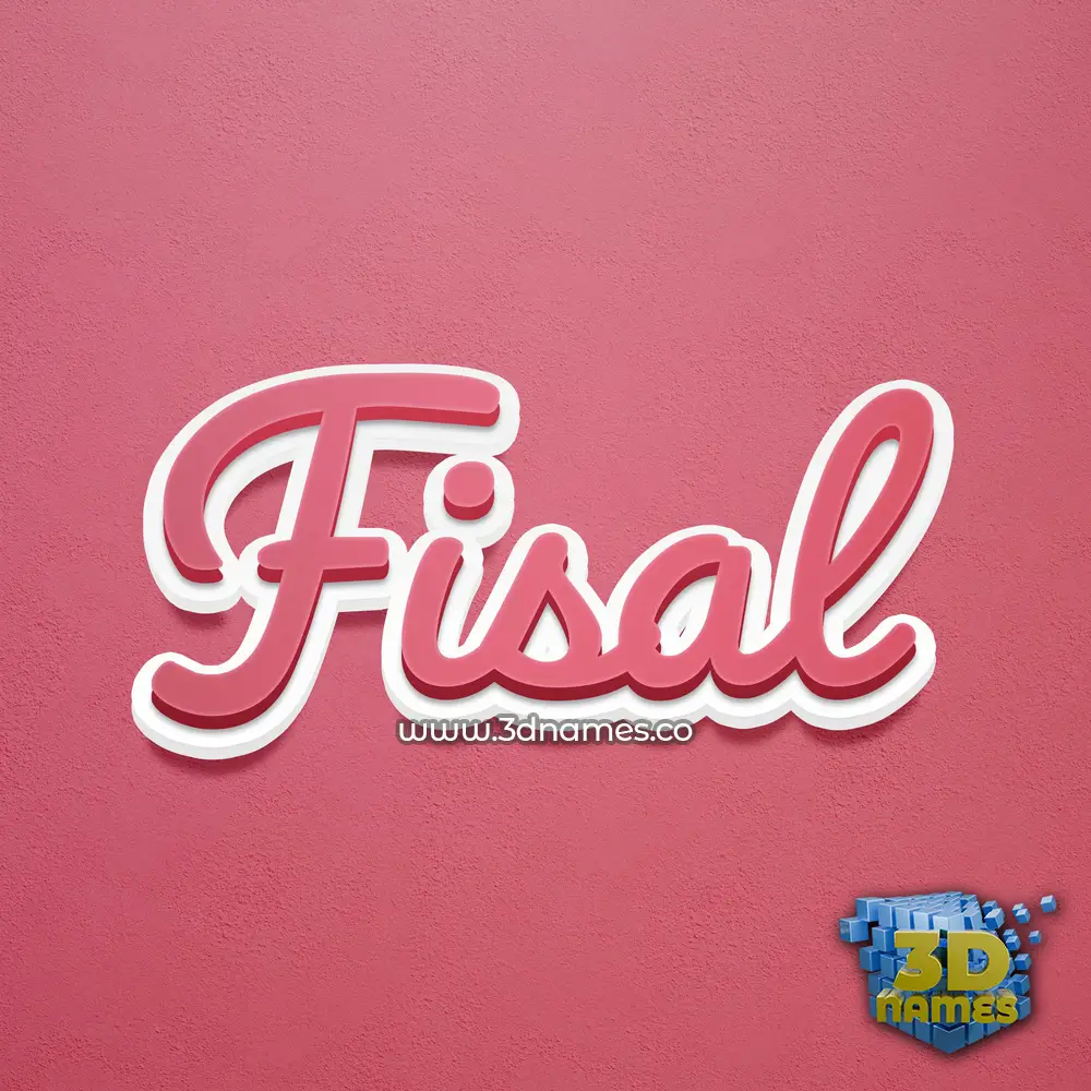 fisal in Red Scribble style - 3D name wallpaper
