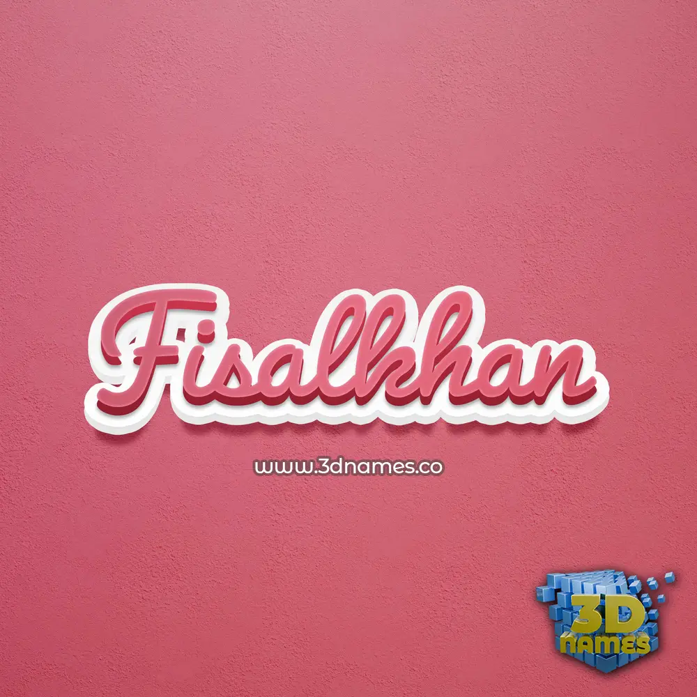 fisalkhan in Red Scribble style - 3D name wallpaper