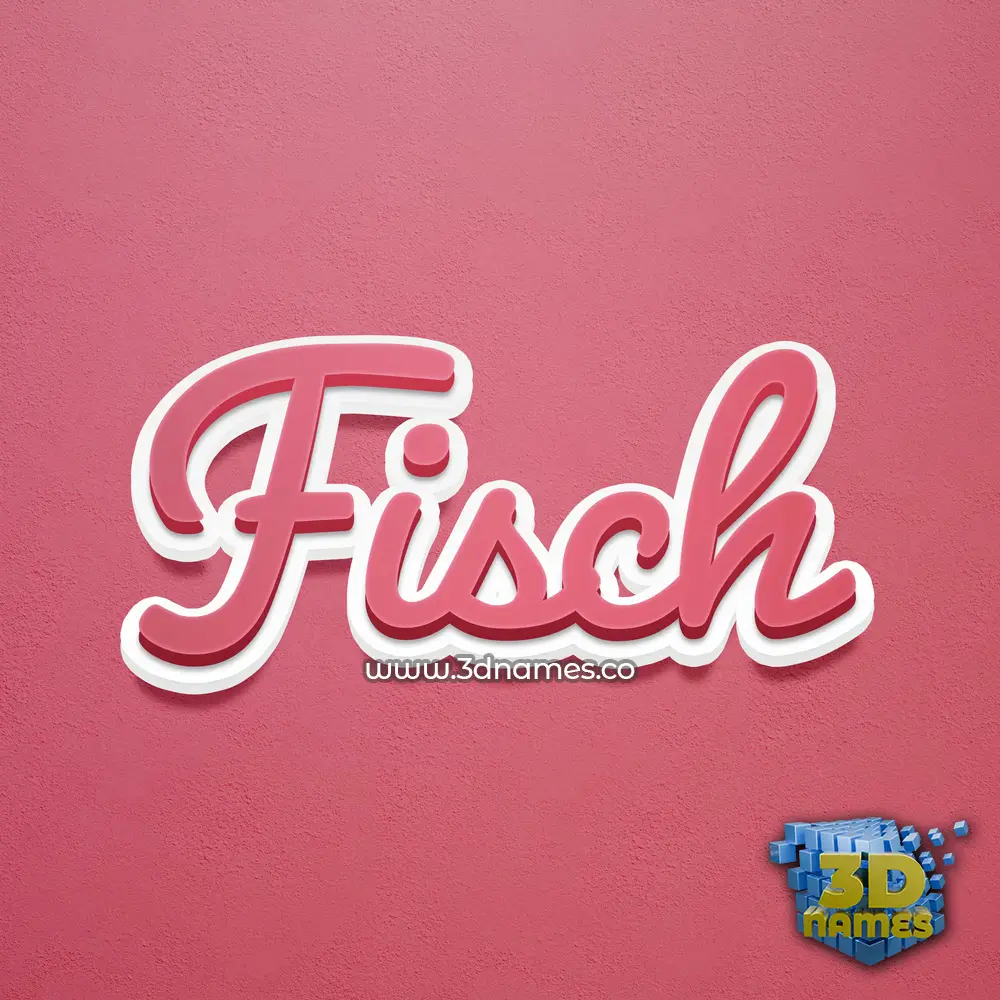 fisch in Red Scribble style - 3D name wallpaper