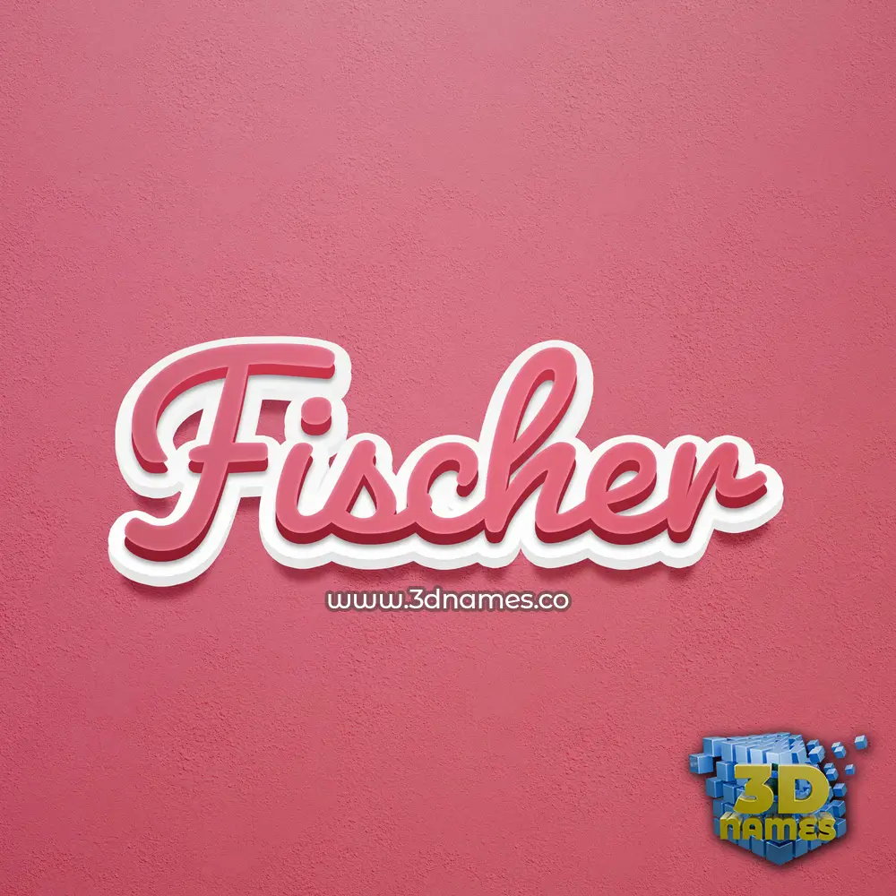 fischer in Red Scribble style - 3D name wallpaper