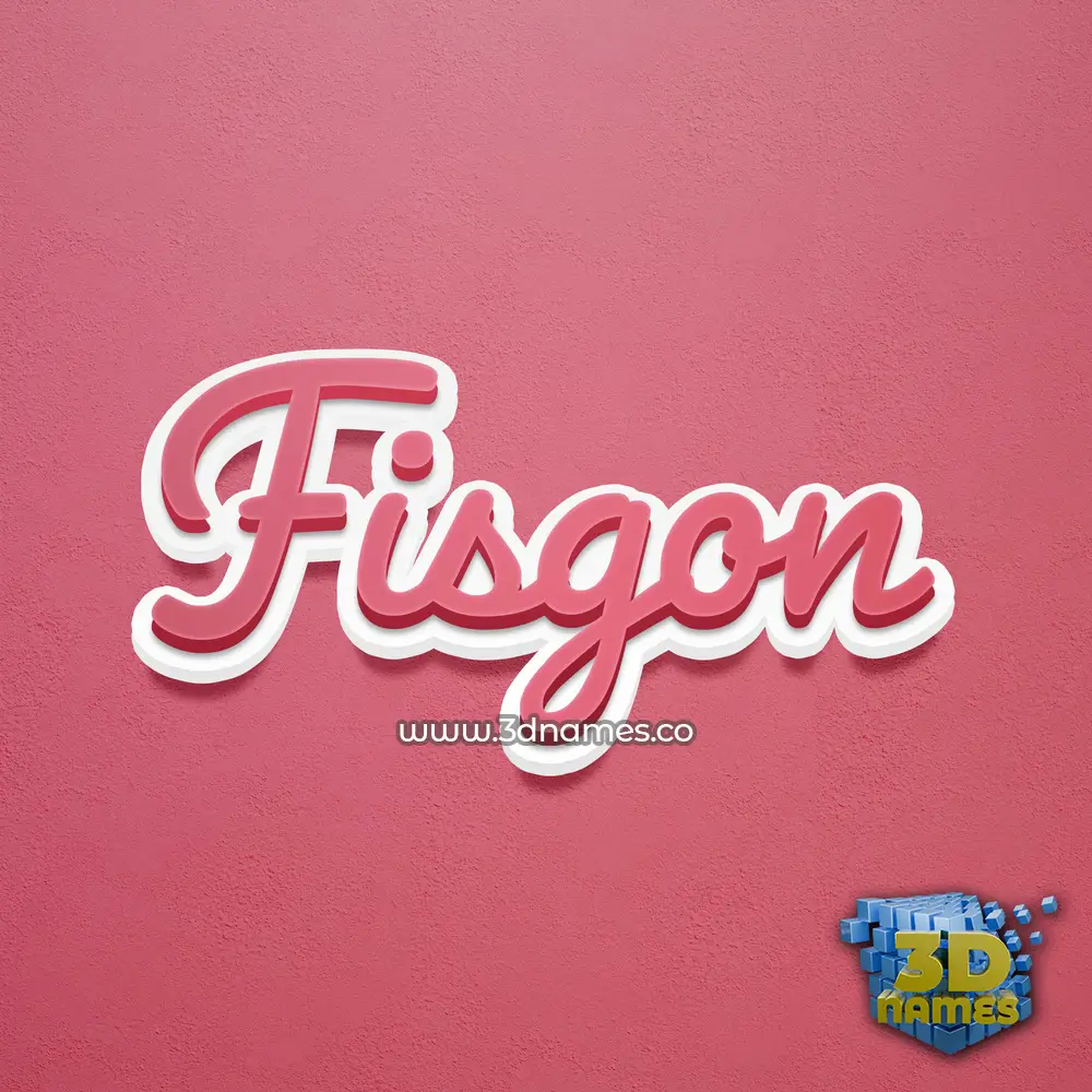 fisgon in Red Scribble style - 3D name wallpaper