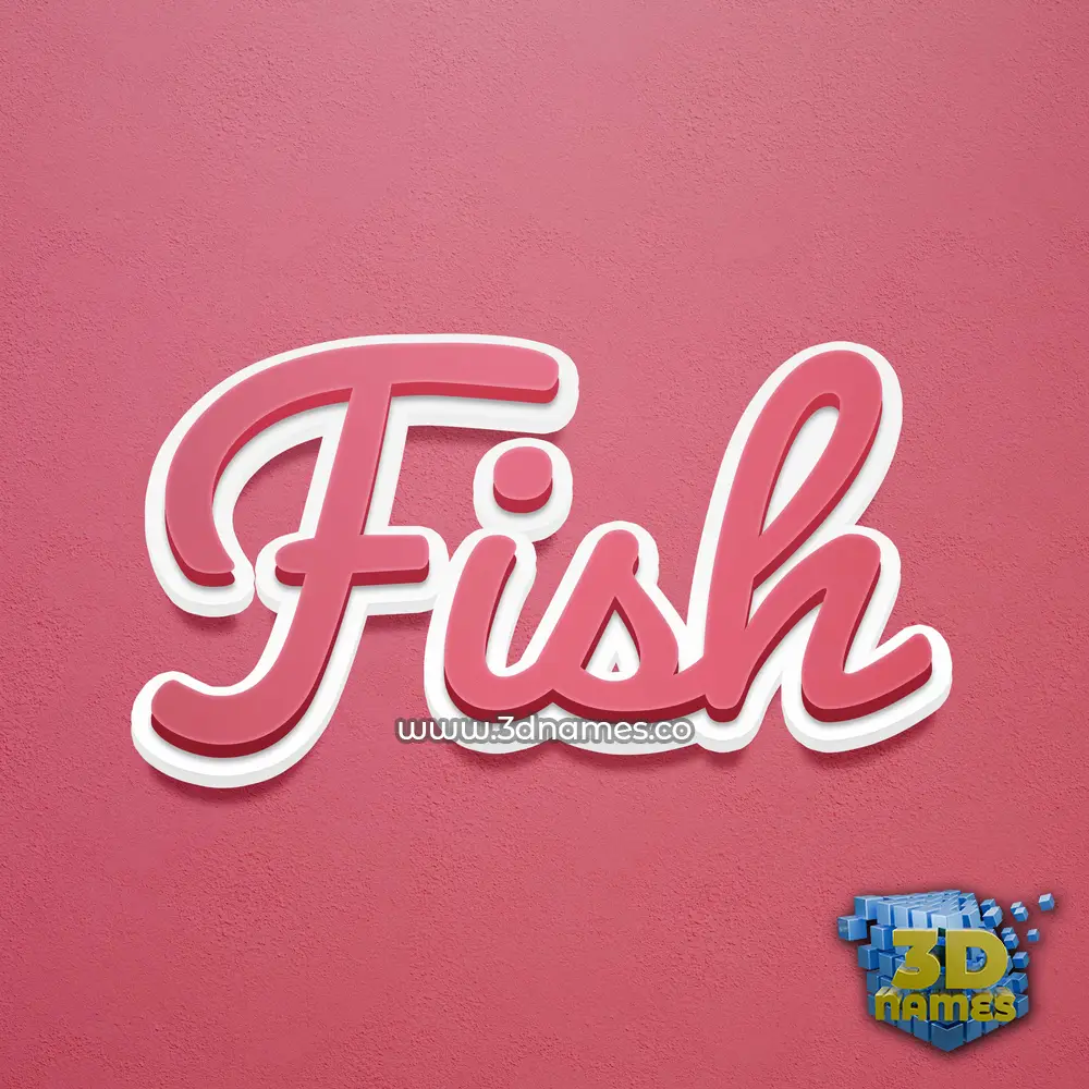 fish in Red Scribble style - 3D name wallpaper