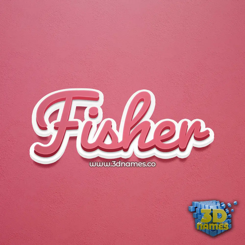 fisher in Red Scribble style - 3D name wallpaper