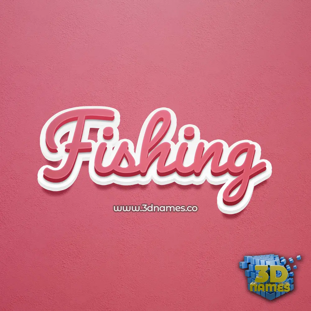 fishing in Red Scribble style - 3D name wallpaper