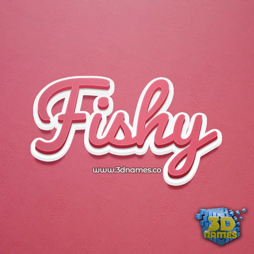 fishy in Red Scribble style - 3D name wallpaper