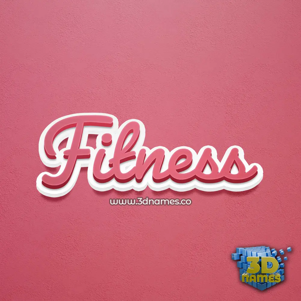 fitness in Red Scribble style - 3D name wallpaper