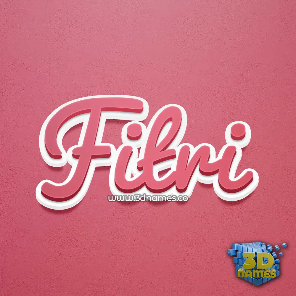 fitri in Red Scribble style - 3D name wallpaper