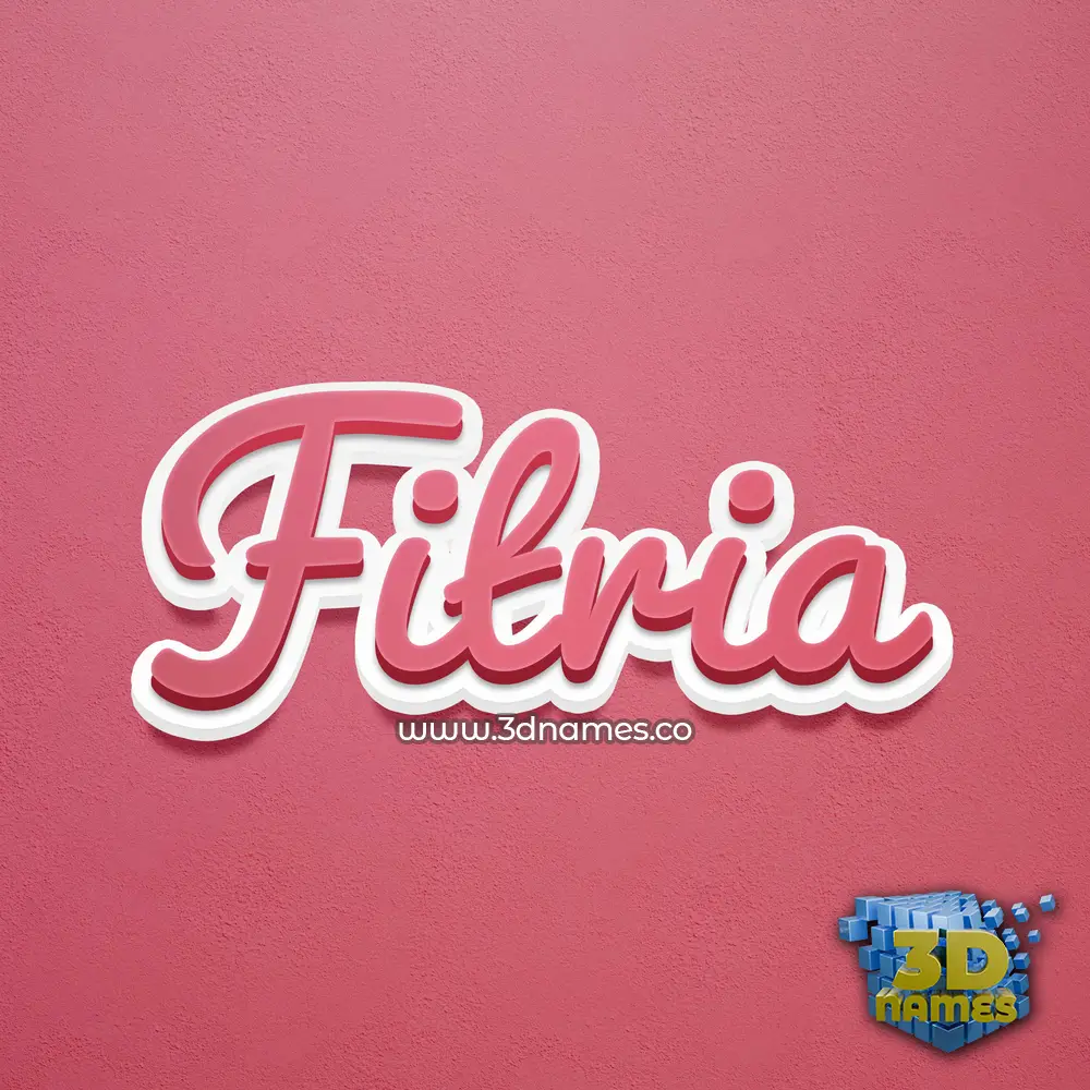 fitria in Red Scribble style - 3D name wallpaper