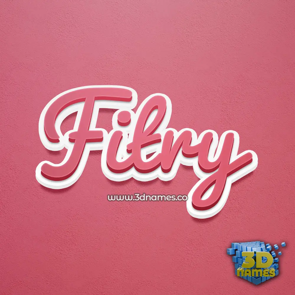 fitry in Red Scribble style - 3D name wallpaper