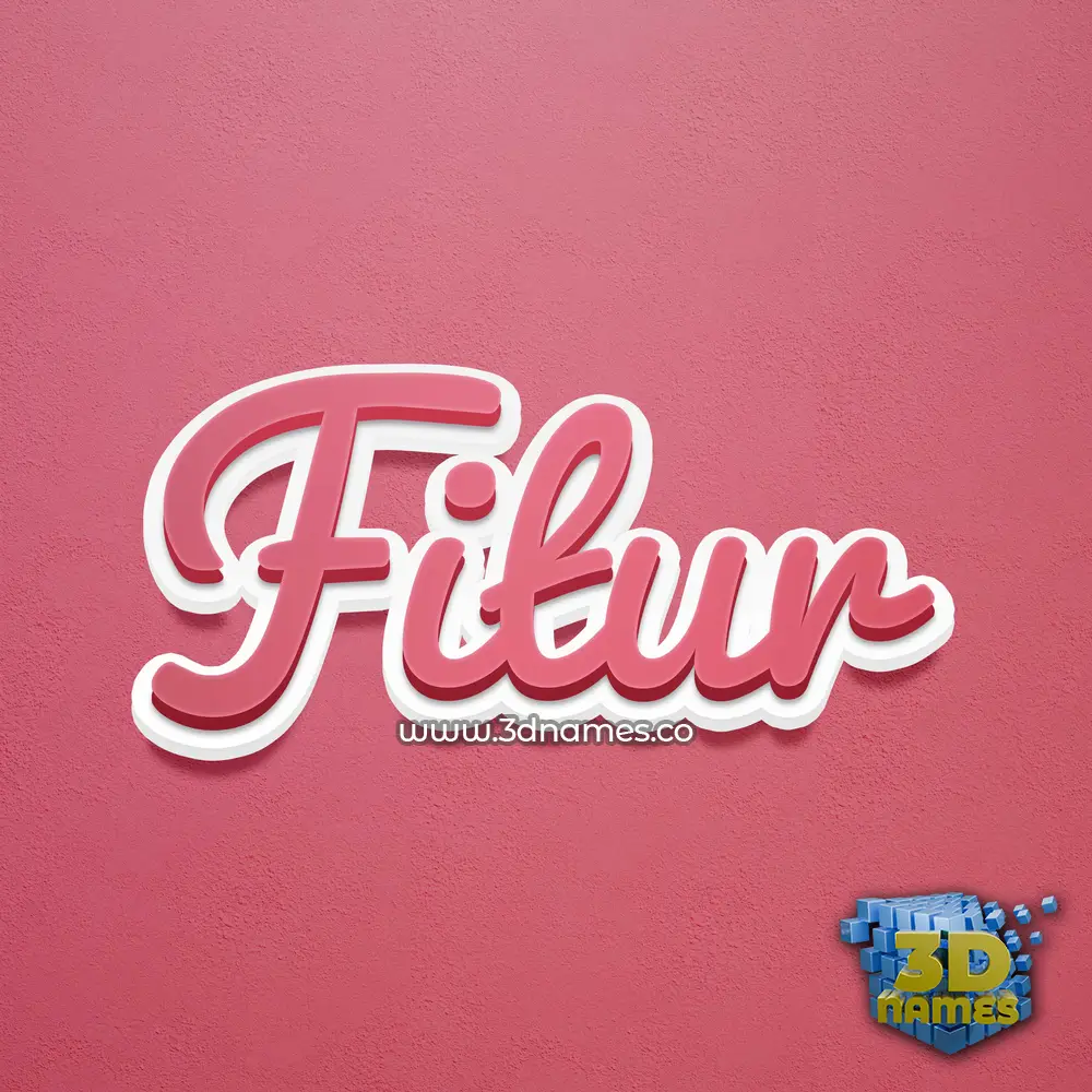 fitur in Red Scribble style - 3D name wallpaper