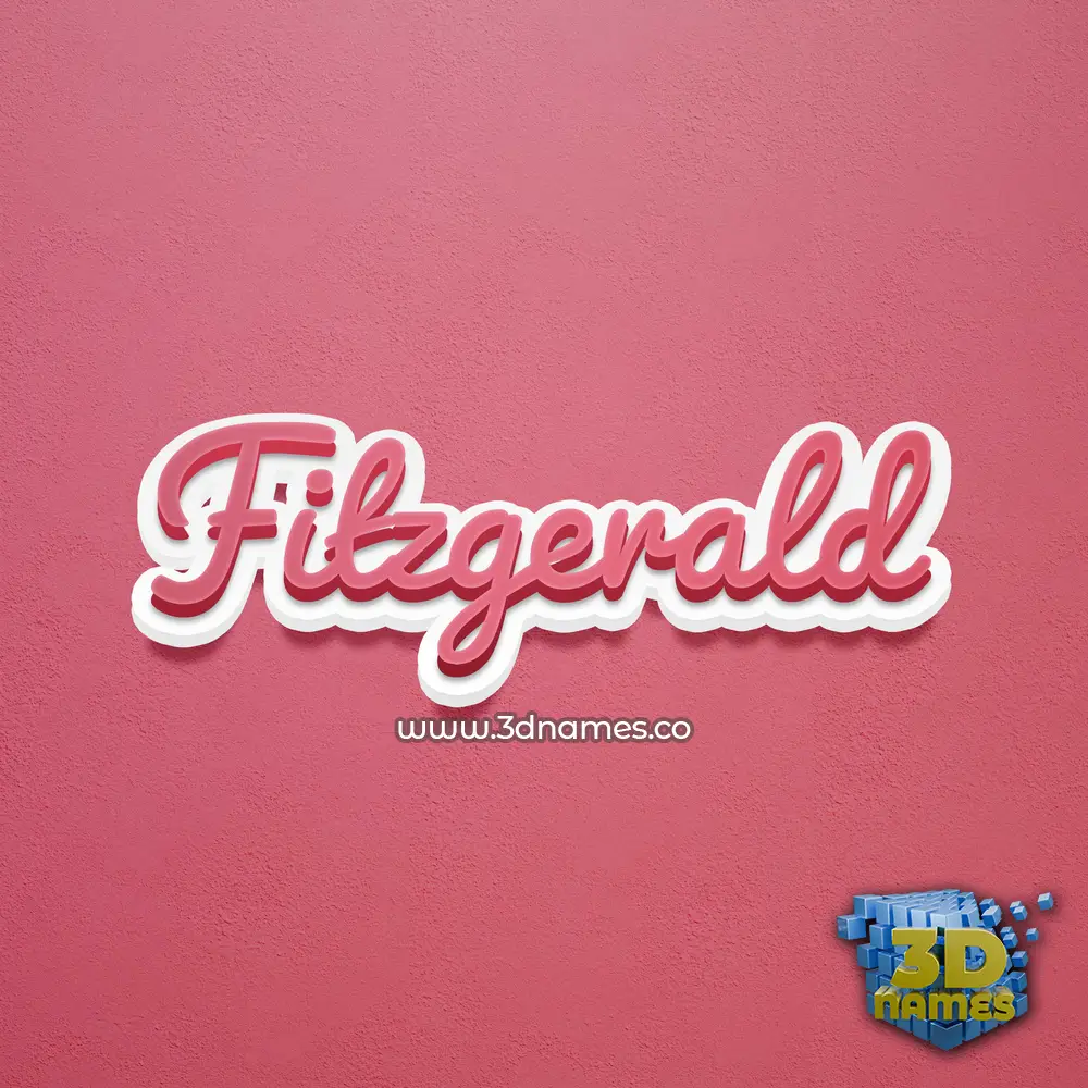 fitzgerald in Red Scribble style - 3D name wallpaper