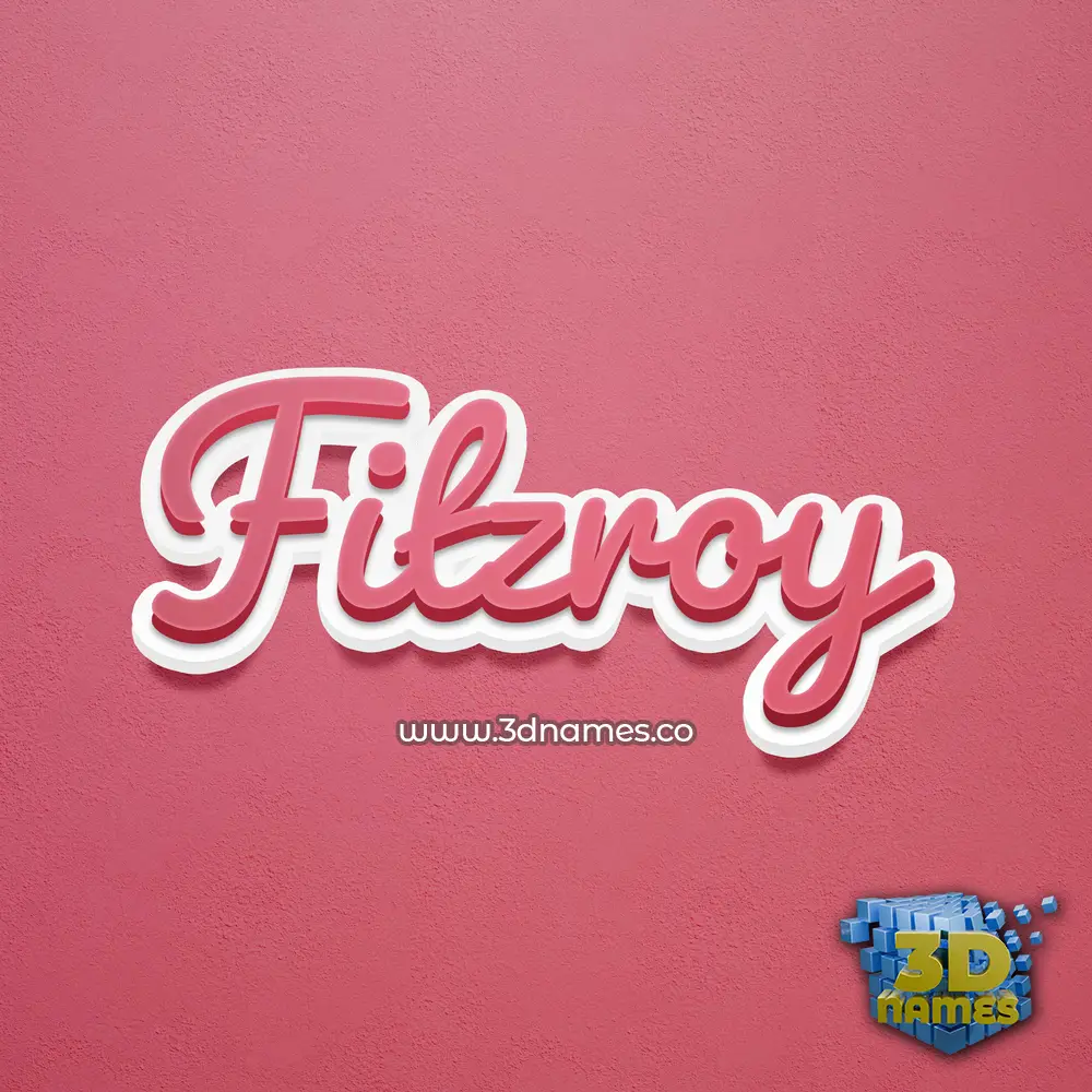 fitzroy in Red Scribble style - 3D name wallpaper