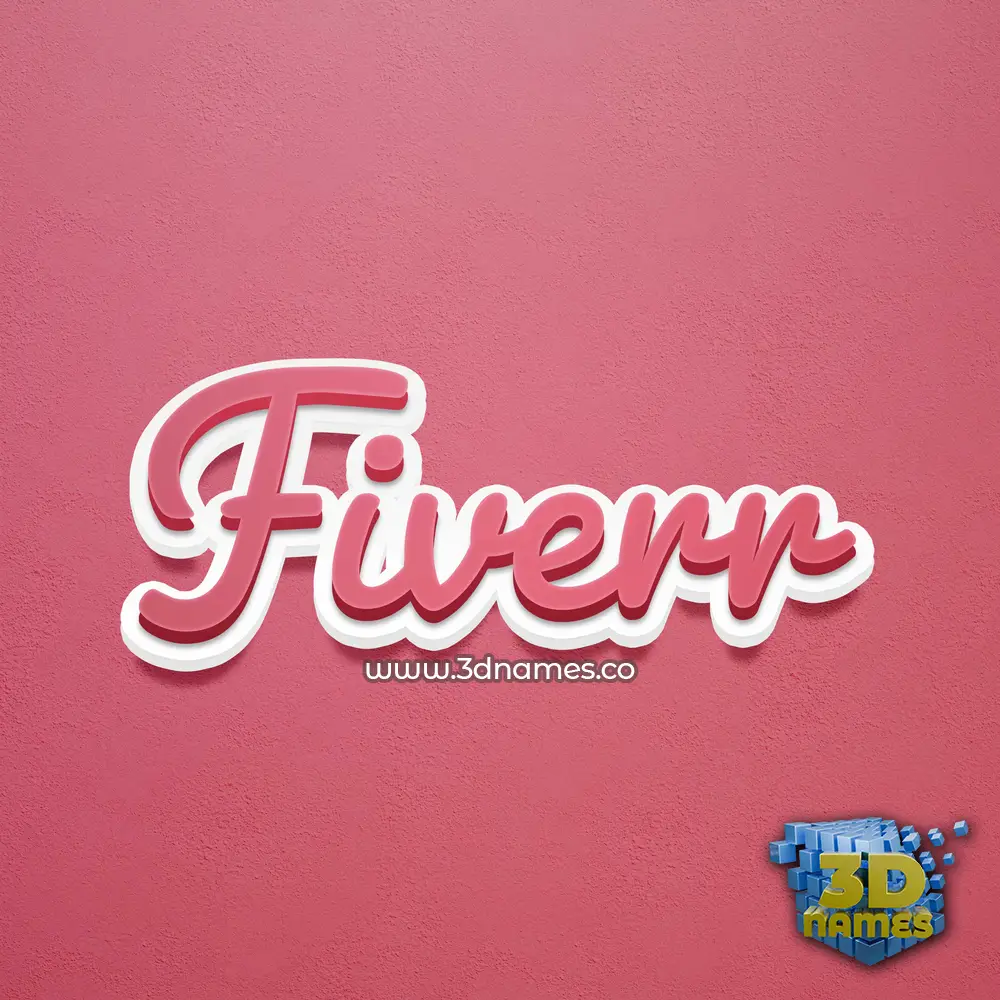 fiverr in Red Scribble style - 3D name wallpaper