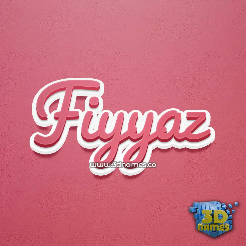 fiyyaz in Red Scribble style - 3D name wallpaper