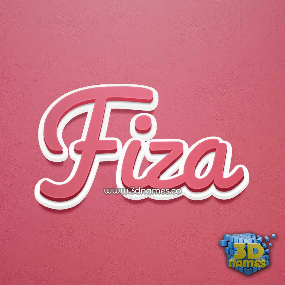 fiza in Red Scribble style - 3D name wallpaper