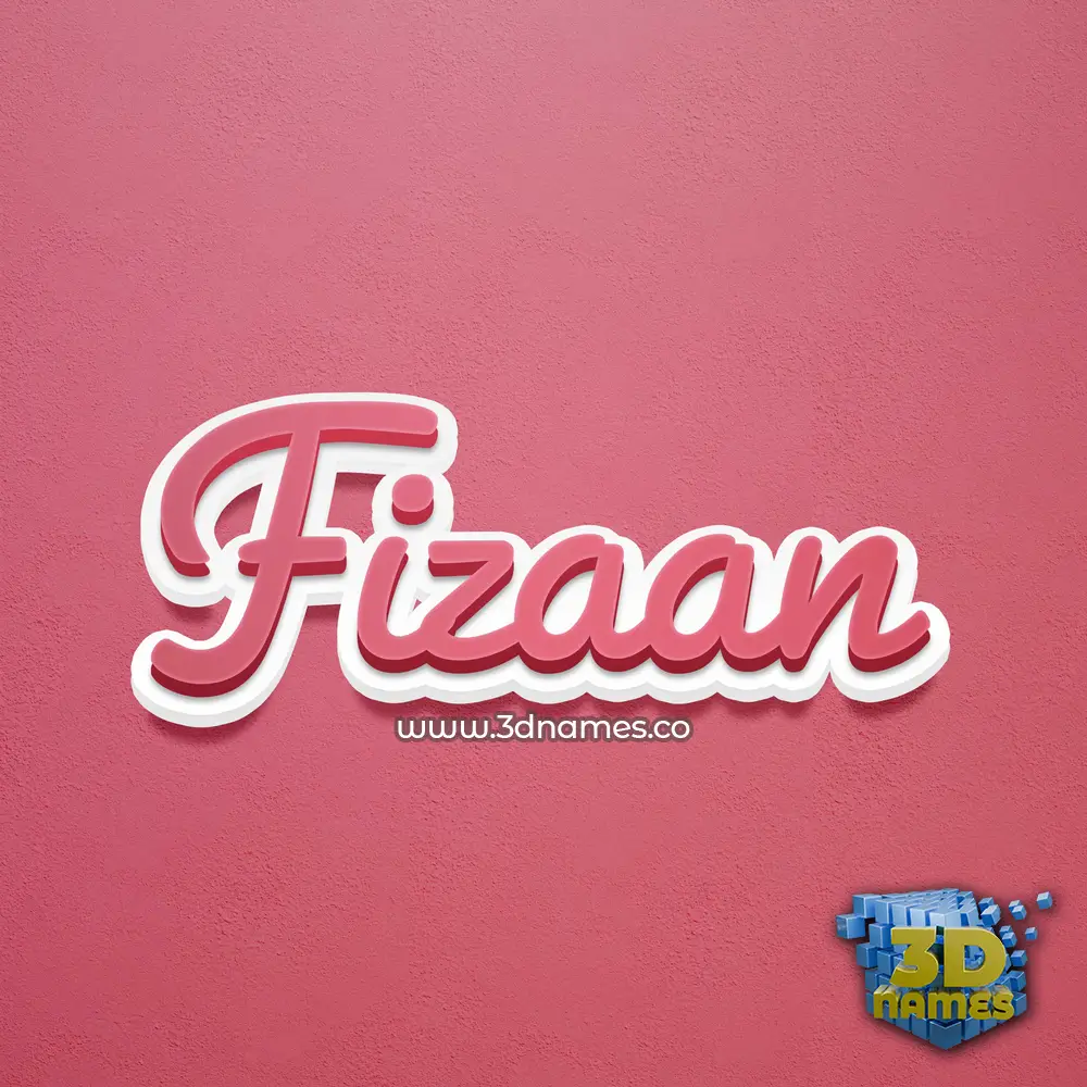 fizaan in Red Scribble style - 3D name wallpaper
