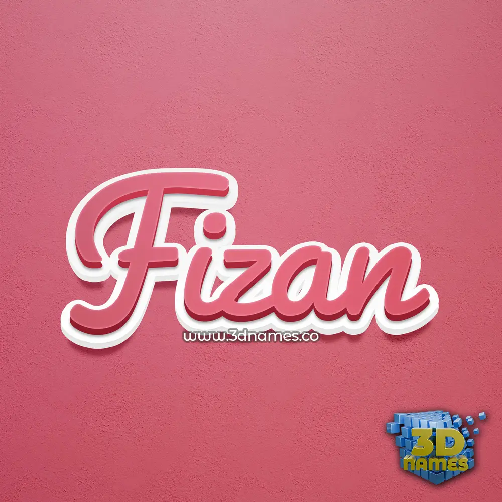 fizan in Red Scribble style - 3D name wallpaper