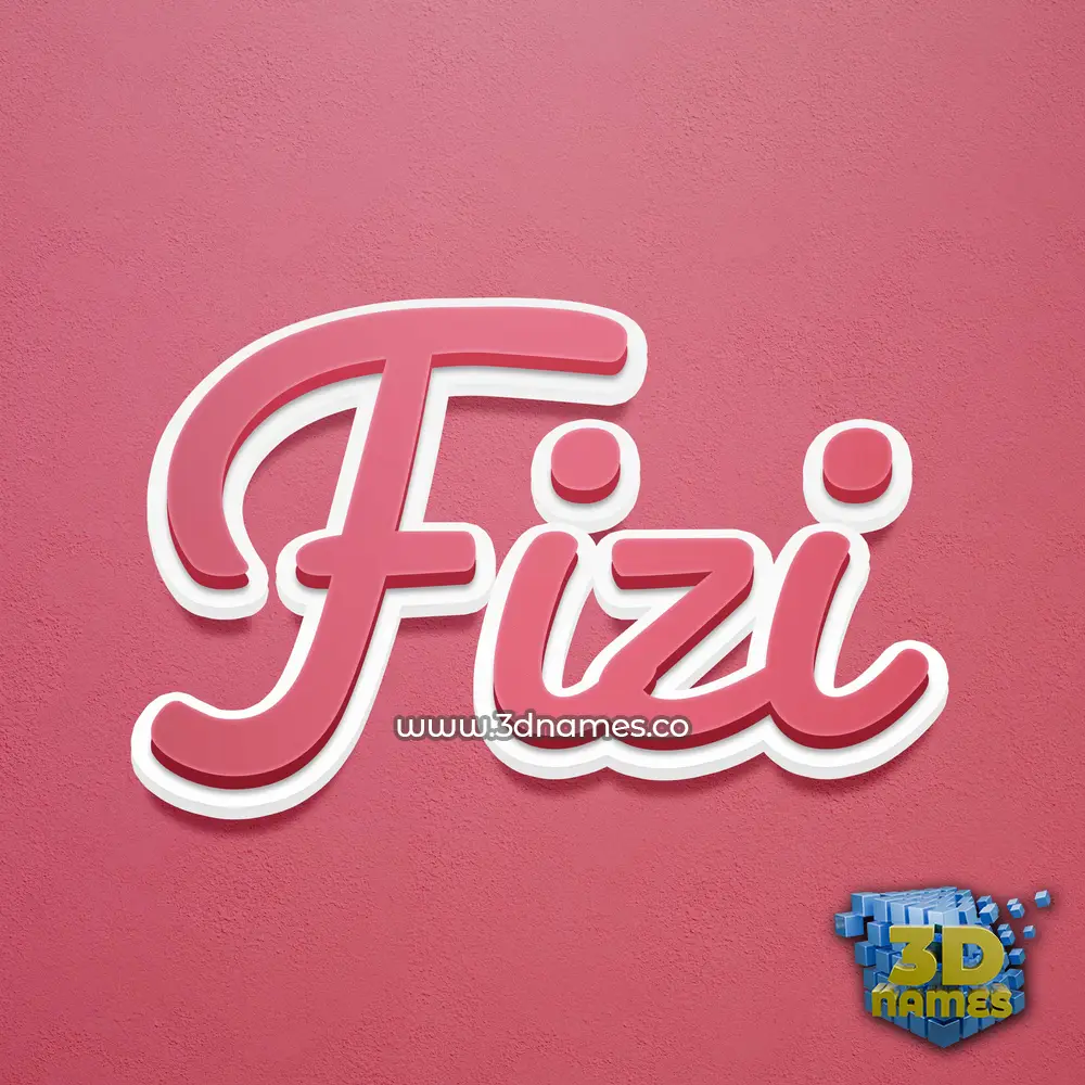 fizi in Red Scribble style - 3D name wallpaper