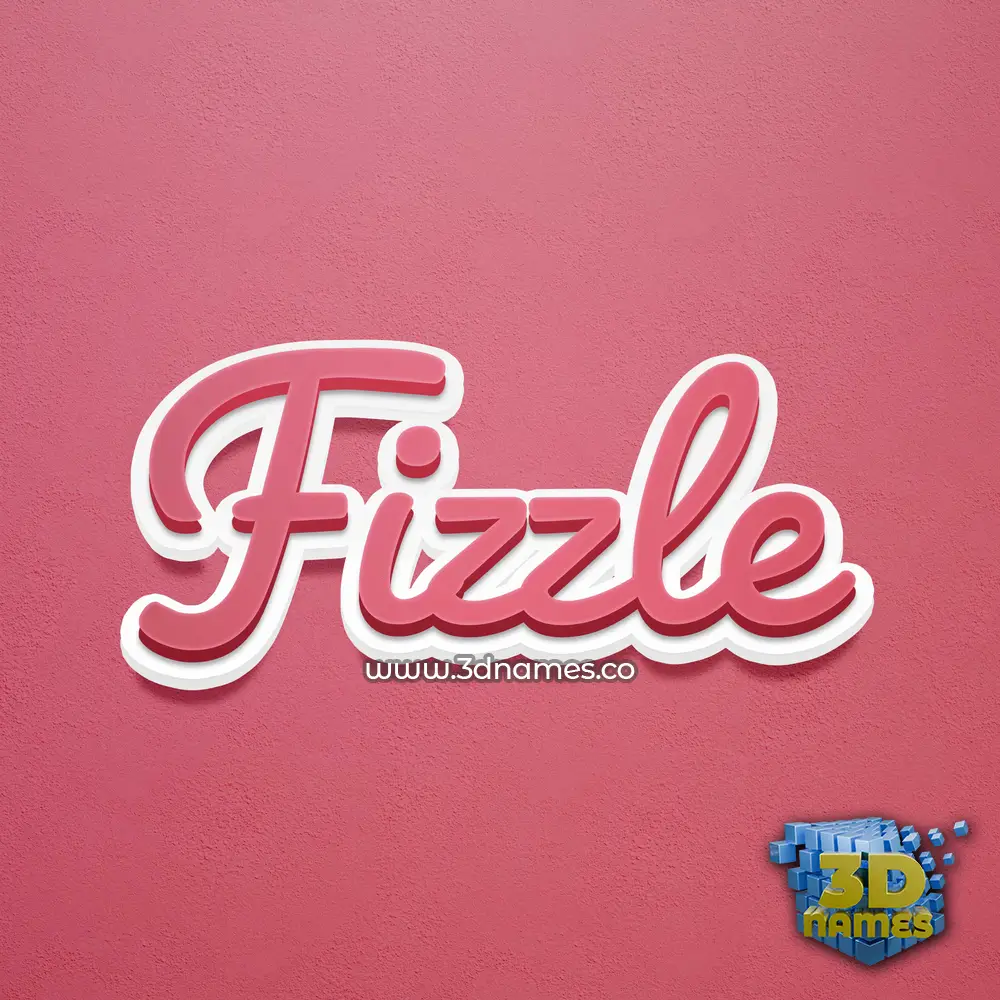 fizzle in Red Scribble style - 3D name wallpaper