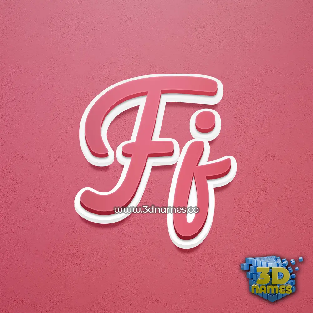 fj in Red Scribble style - 3D name wallpaper