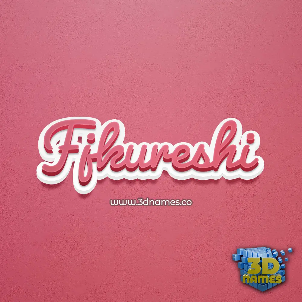 fjkureshi in Red Scribble style - 3D name wallpaper