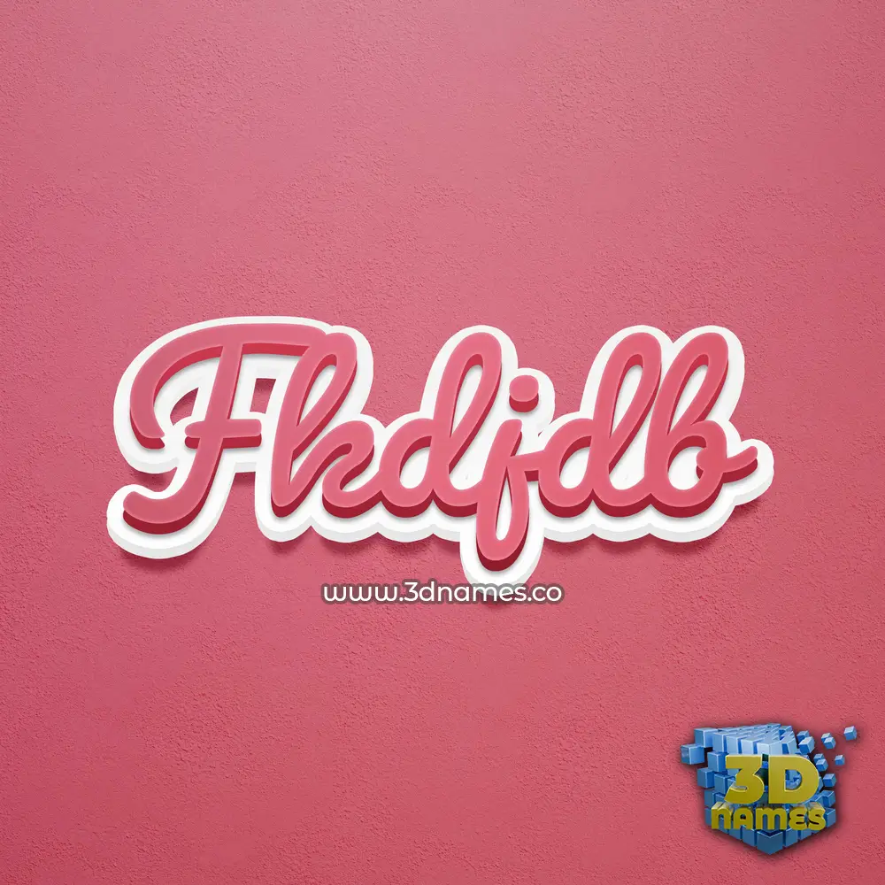 fkdjdb in Red Scribble style - 3D name wallpaper