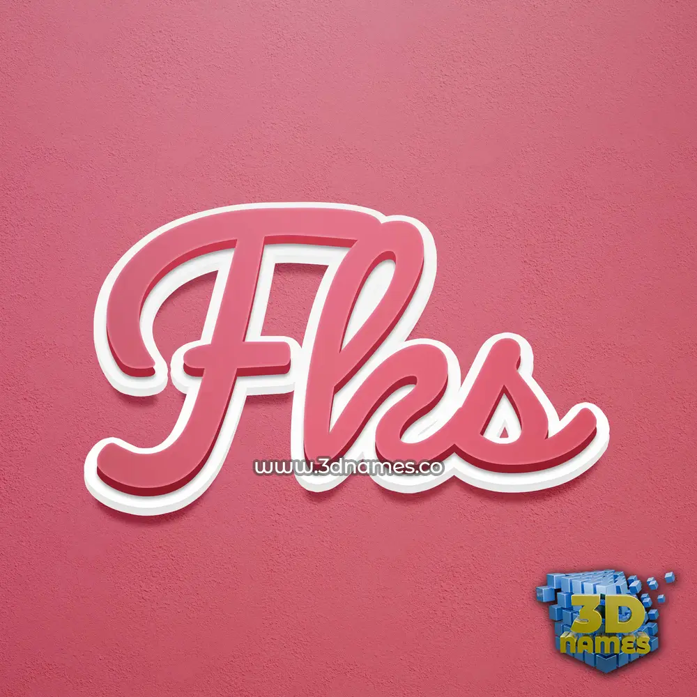 fks in Red Scribble style - 3D name wallpaper