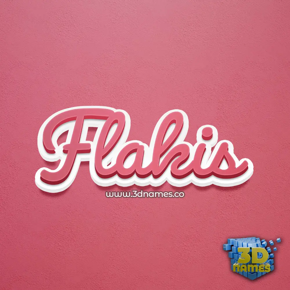 flakis in Red Scribble style - 3D name wallpaper