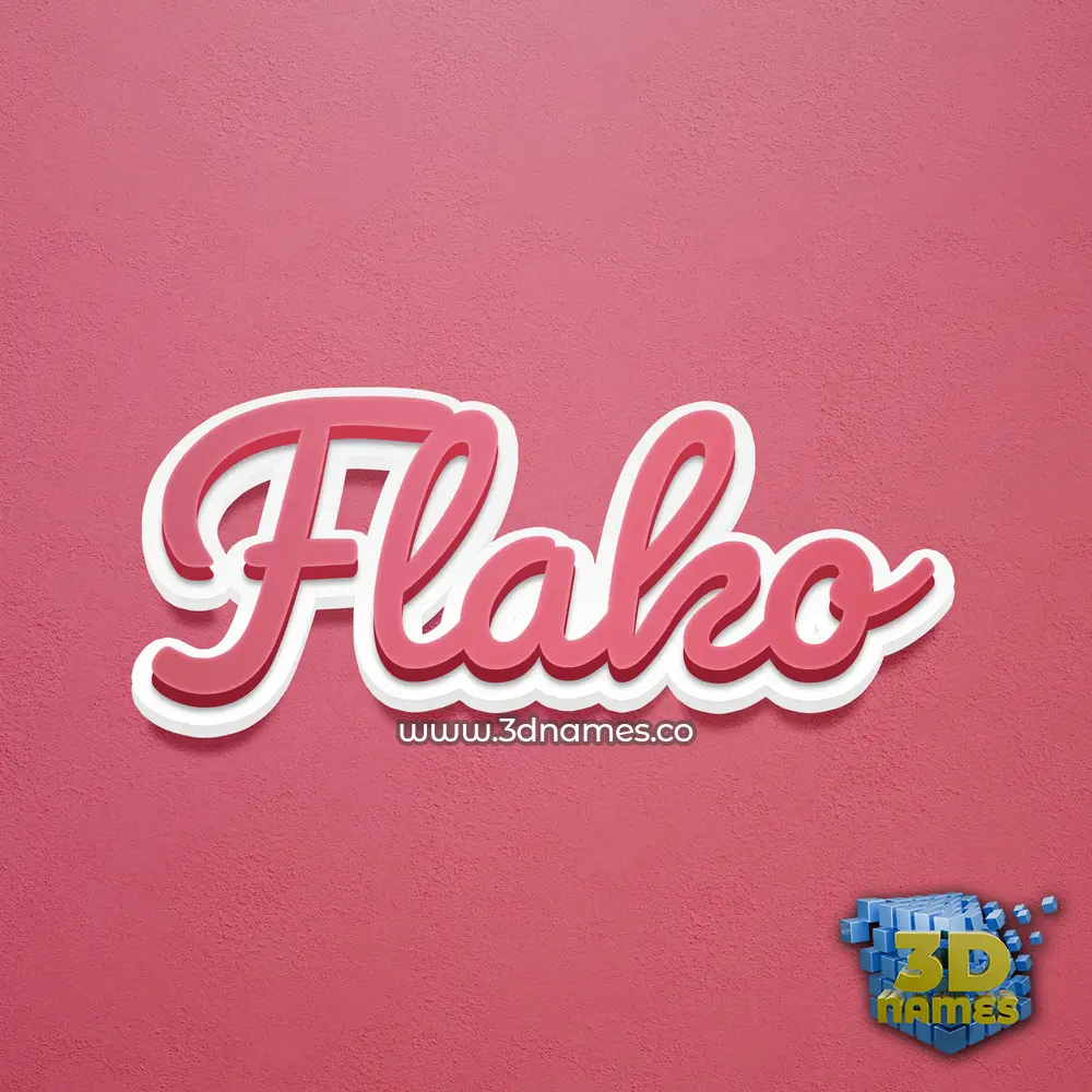 flako in Red Scribble style - 3D name wallpaper