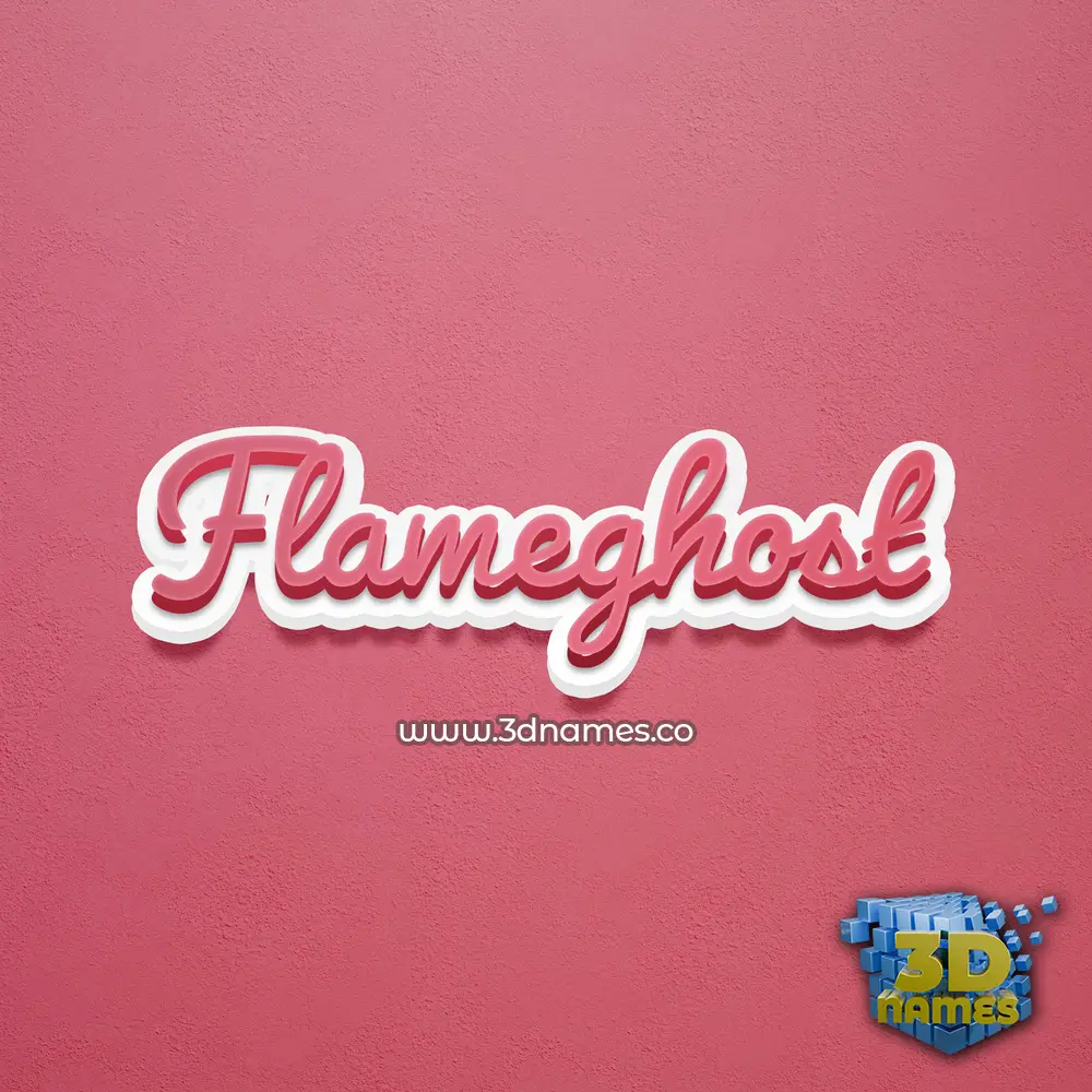 flameghost in Red Scribble style - 3D name wallpaper