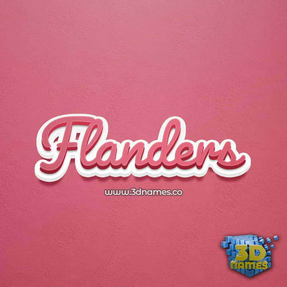 flanders in Red Scribble style - 3D name wallpaper