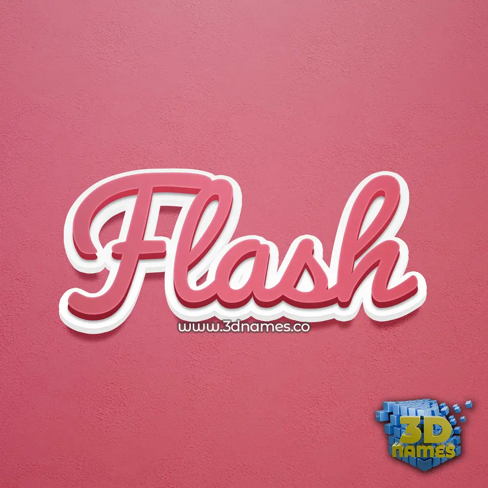 flash in Red Scribble style - 3D name wallpaper