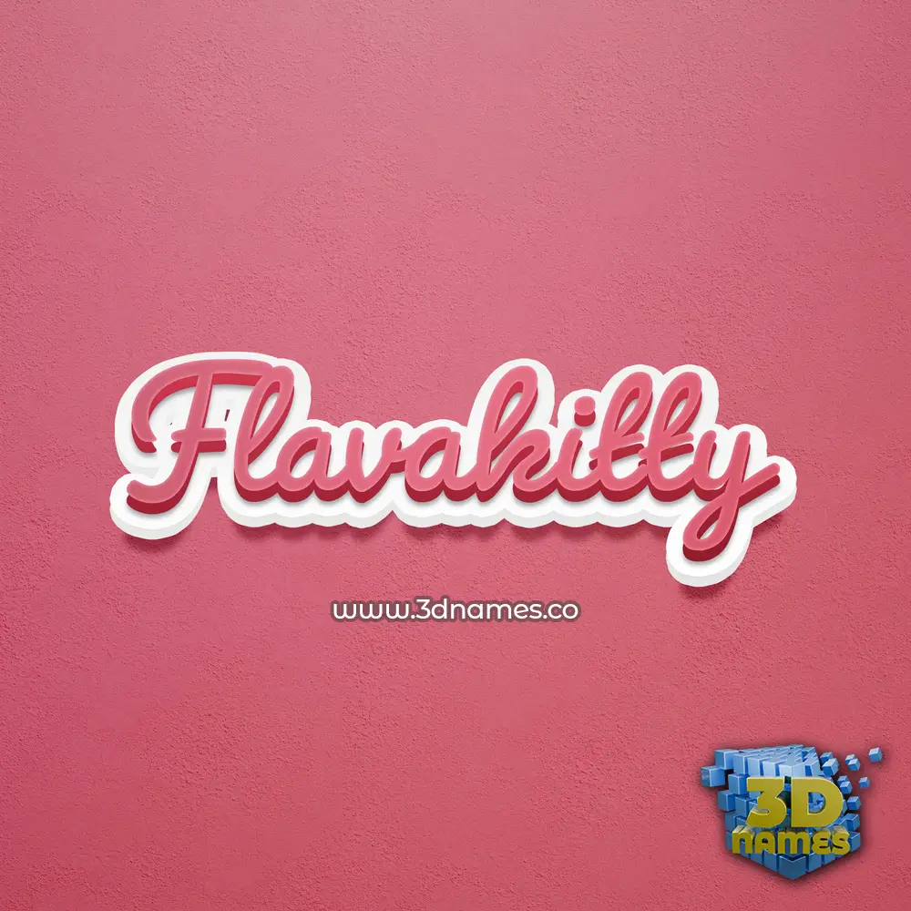 flavakitty in Red Scribble style - 3D name wallpaper