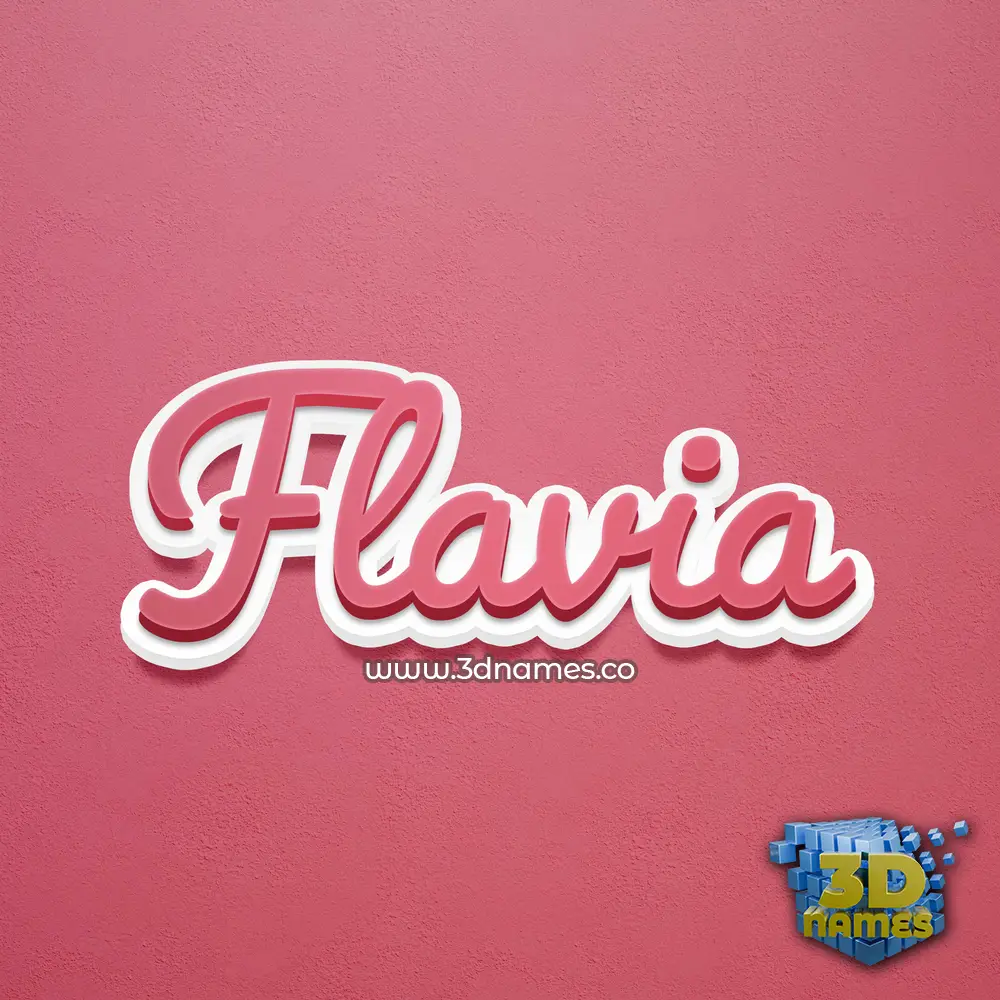 flavia in Red Scribble style - 3D name wallpaper