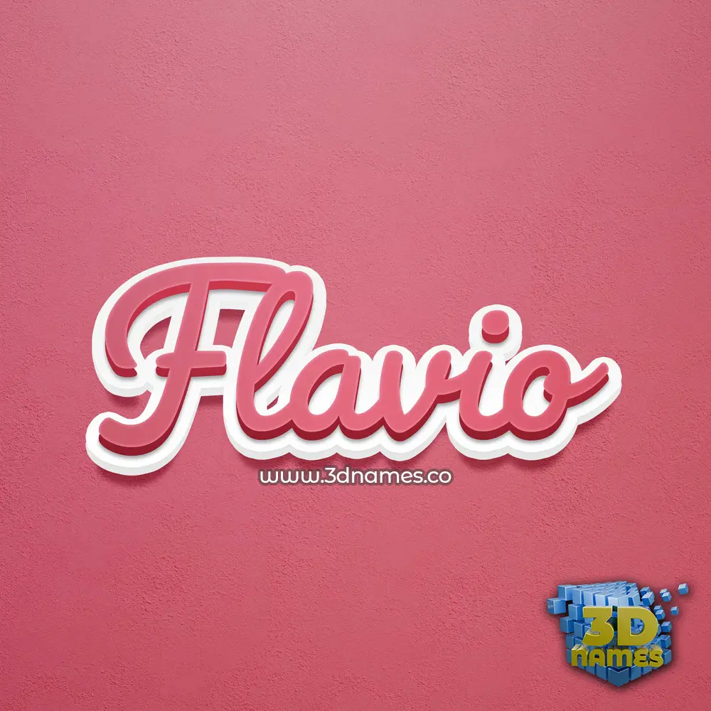 flavio in Red Scribble style - 3D name wallpaper